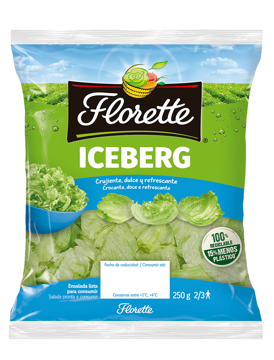 Bolsa de ensalada con lechuga iceberg